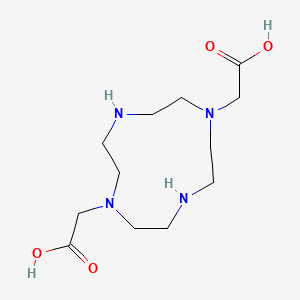 Chemical structure of 1,4,7,10-Tetraazacyclododecane-1,7-diacetic acid