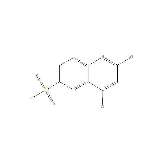 Chemical structure of 2, 4-Dichloro-6-methylsulfonylquinoline