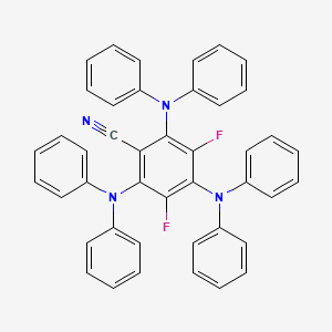 Chemical structure of 2,4,6-Tris(diphenylamino)-3,5-difluorobenzonitrile