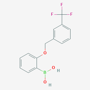 Chemical structure of 2-(Trifluoromethylbenzyloxy) phenylboronic acid