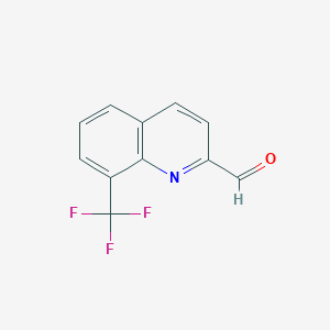 Chemical structure of 2-(Trifluoromethyl)quinoline-4-carbaldehyde