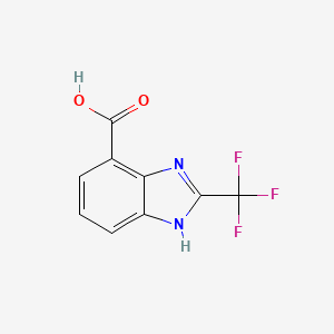 Chemical structure of 2-(trifluoromethyl)-1H-benzimidazole-4-carboxylic acid