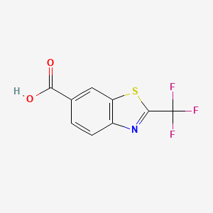 Chemical structure of 2-(trifluoromethyl)-1,3-benzothiazole-6-carboxylic acid
