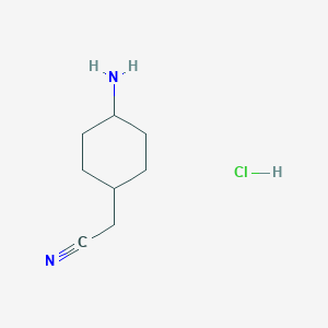 Chemical structure of 2-(trans-4-Aminocyclohexyl)acetonitrile hydrochloride