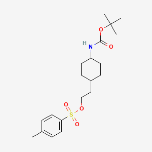 Chemical structure of 2-(Trans-4-((tert-butoxycarbonyl)amino)cyclohexyl)ethyl 4-methylbenzenesulfonate