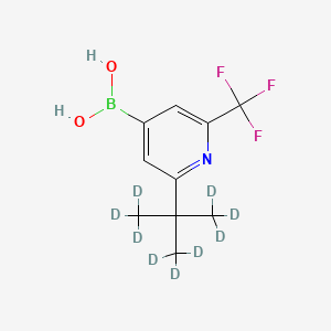 Chemical structure of 2-(tert-Butyl-d9)-6-trifluoromethylpyridine-4-boronic acid
