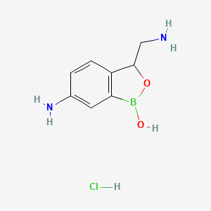 Chemical structure of 2-(tert-Butyl-d9)-4-chloropyrimidine-5-boronic acid