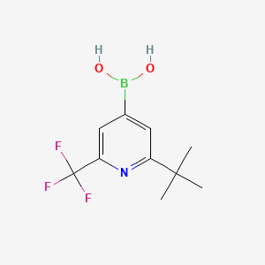 Chemical structure of 2-(tert-Butyl)-6-(trifluoromethyl)pyridine-4-boronic acid