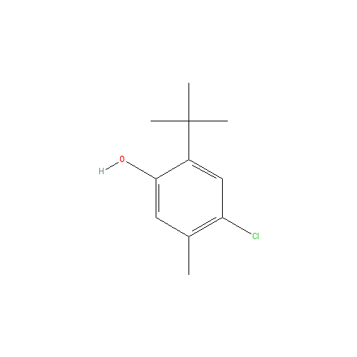 Chemical structure of 6-tert-Butyl-4-chloro-m-cresol
