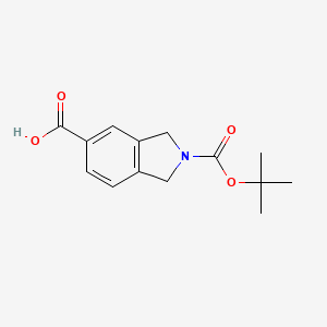 Chemical structure of 2-(tert-Butoxycarbonyl)isoindoline-5-carboxylic acid