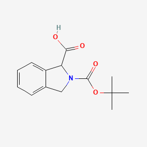 Chemical structure of 2-(tert-Butoxycarbonyl)isoindoline-1-carboxylic acid