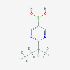 Chemical structure of 2-(sec-Butyl-d9)-pyrimidine-5-boronic acid