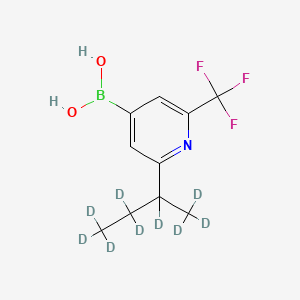 Chemical structure of 2-(sec-Butyl-d9)-6-trifluoromethylpyridine-4-boronic acid
