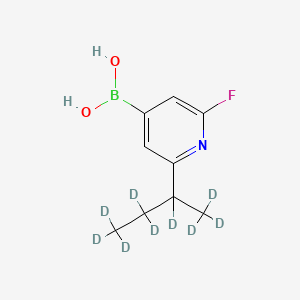 Chemical structure of 2-(sec-Butyl-d9)-6-fluoropyridine-4-boronic acid