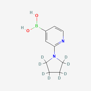 Chemical structure of 2-(Pyrrolidino-d8)-pyridine-4-boronic acid