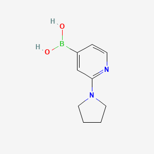 Chemical structure of 2-(Pyrrolidino)pyridine-4-boronic acid