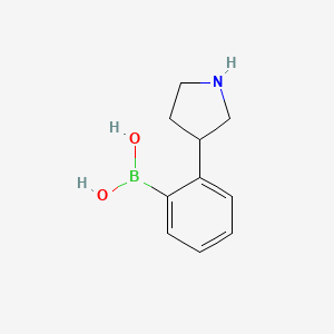 Chemical structure of 2-(Pyrrolidin-3-yl)phenylboronic acid