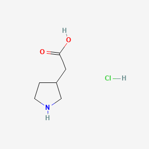 Chemical structure of Pyrrolidin-3-yl-acetic acid hydrochloride
