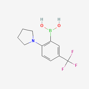 Chemical structure of 2-(Pyrrolidin-1-yl)-5-(trifluoromethyl)phenylboronic acid