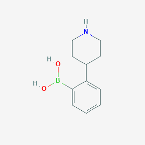 Chemical structure of 2-(Piperidin-4-yl)phenylboronic acid