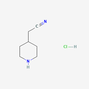 Chemical structure of 2-(Piperidin-4-yl)acetonitrile, hydrochlorid