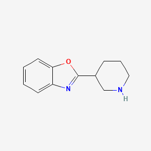Chemical structure of 2-(Piperidin-3-yl)benzo[d]oxazole