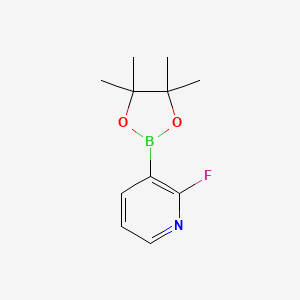 Chemical structure of 2-(Piperidin-3-yl)-4-fluorophenylboronic acid