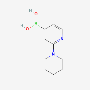 Chemical structure of 2-Piperidinopyridine-4-boronic acid