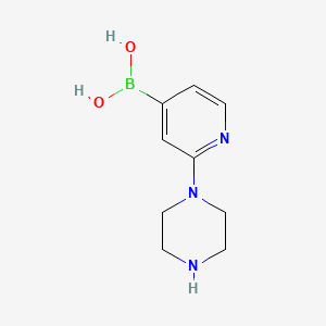 Chemical structure of 2-(Piperazin-1-yl)pyridin-4-ylboronic acid
