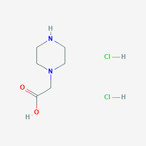Chemical structure of 2-(Piperazin-1-yl)acetic acid dihydrochloride