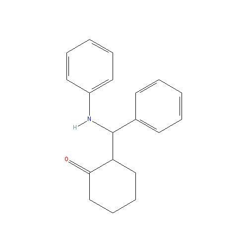 Chemical structure of 2-(Anilino(phenyl)methyl)cyclohexan-1-one