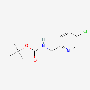 Chemical structure of 2-(N-Boc-aminomethyl)-5-chloropyridine