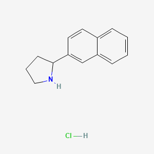 Chemical structure of 2-(Naphthalen-2-yl)pyrrolidine hydrochloride