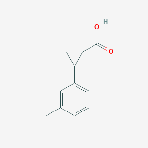 Chemical structure of 2-(m-tolyl)cyclopropane-1-carboxylic acid