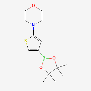 Chemical structure of 2-(Morpholino)thiophene-4-boronic acid pinacol ester