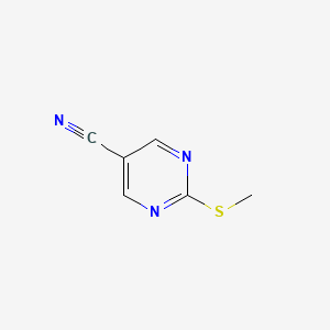 Chemical structure of 2-(Methylthio)pyrimidine-5-carbonitrile