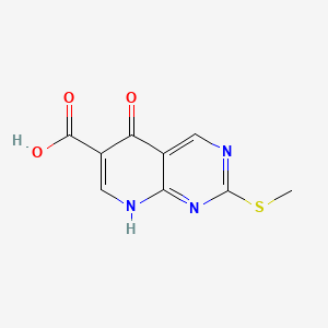 Chemical structure of 2-(Methylthio)-5-oxo-5,8-dihydropyrido[2,3-d]pyrimidine-6-carboxylic acid
