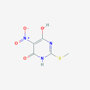 Chemical structure of 2-(Methylthio)-5-nitropyrimidine-4,6-diol