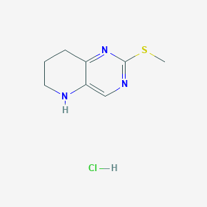 Chemical structure of 2-(Methylthio)-5,6,7,8-tetrahydropyrido[3,2-d]pyrimidine Hydrochloride