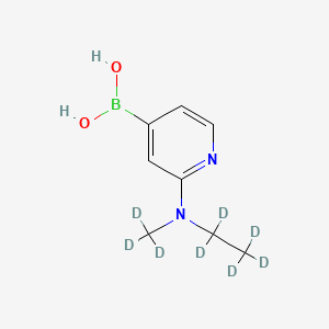 Chemical structure of 2-(Methylethylamino-d8)-pyridine-4-boronic acid