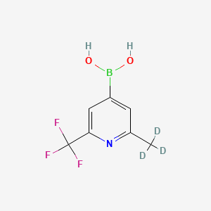 Chemical structure of 2-(Methyl-d3)-6-trifluoromethylpyridine-4-boronic acid