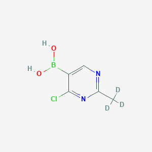 Chemical structure of 2-(Methyl-d3)-4-chloropyrimidine-5-boronic acid
