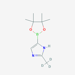 Chemical structure of 2-(methyl-d3)-4-(4,4,5,5-tetramethyl-1,3,2-dioxaborolan-2-yl)-1H-imidazole