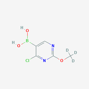 Chemical structure of 2-(Methoxy-d3)-4-chloropyrimidine-5-boronic acid