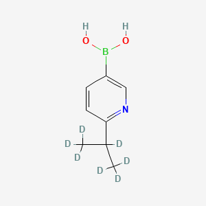 Chemical structure of 2-(iso-Propyl-d7)-pyridine-5-boronic acid