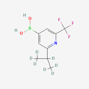 Chemical structure of 2-(iso-Propyl-d7)-6-trifluoromethylpyridine-4-boronic acid