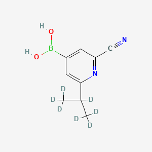 Chemical structure of 2-(iso-Propyl-d7)-6-cyanopyridine-4-boronic acid