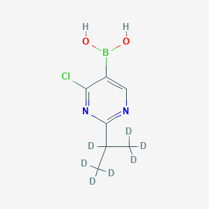 Chemical structure of 2-(iso-Propyl-d7)-4-chloropyrimidine-5-boronic acid
