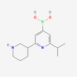 Chemical structure of 2-(iso-Propyl)-6-(piperidin-3-yl)pyridine-4-boronic acid