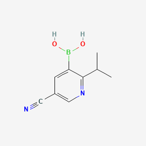 Chemical structure of 2-(iso-Propyl)-5-cyanopyridine-3-boronic acid